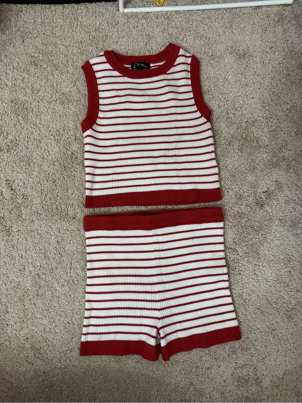 art class Red & White Striped Knit Top